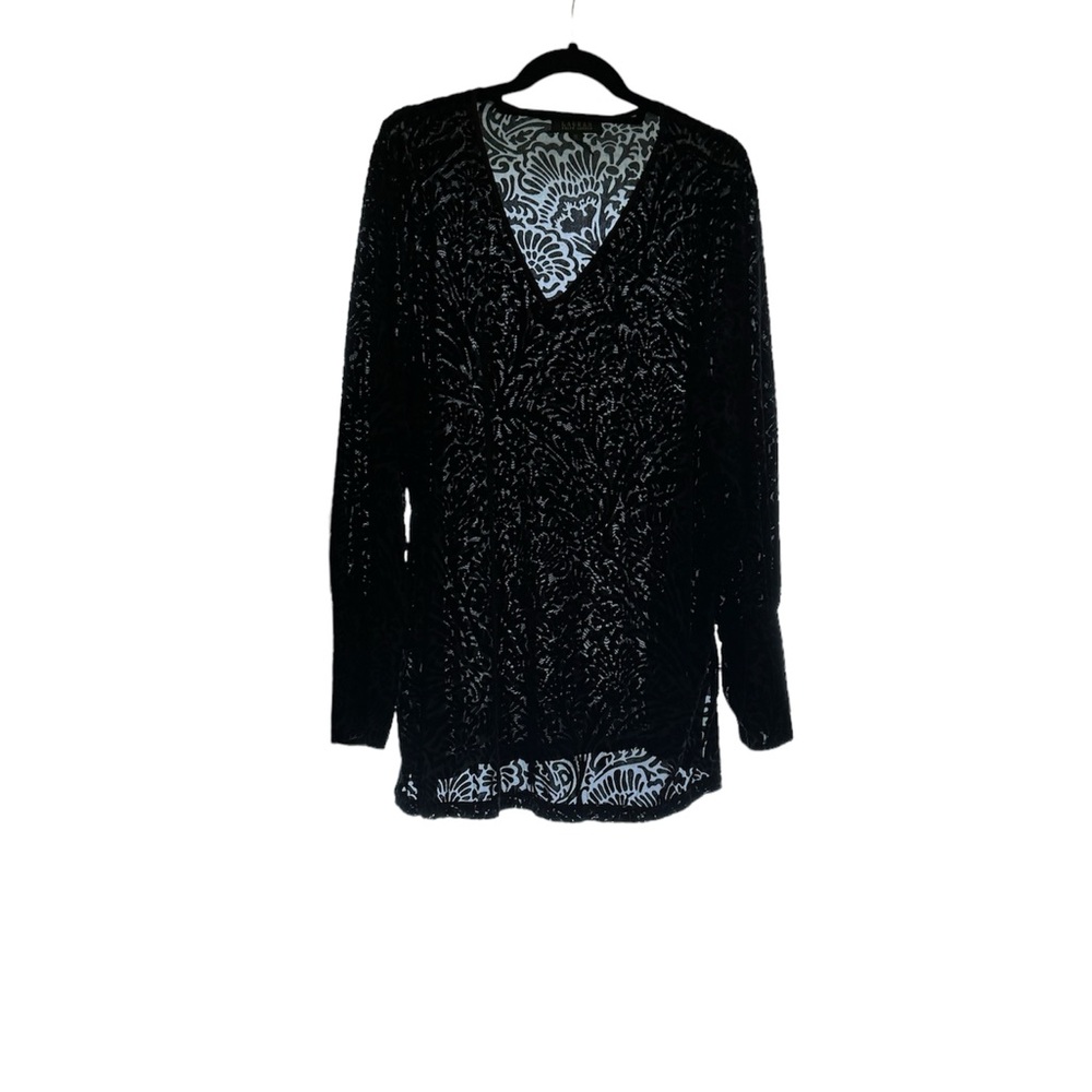 Ralph Lauren flocked black top in size 3X